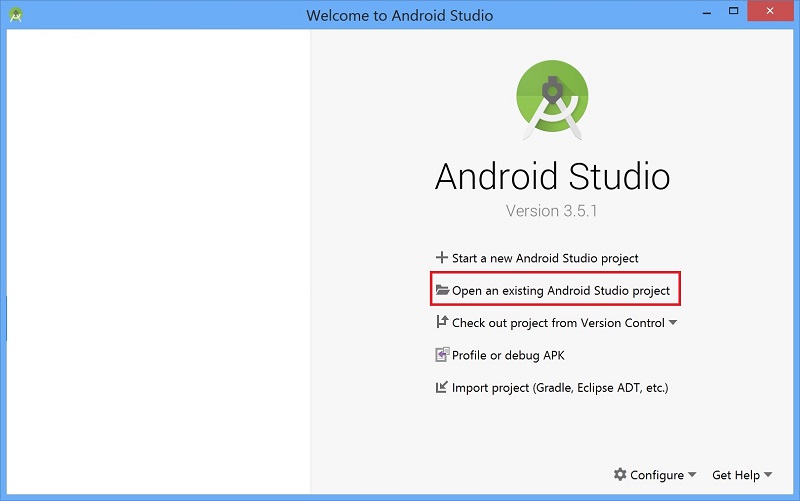 Open an existing Android Studio project